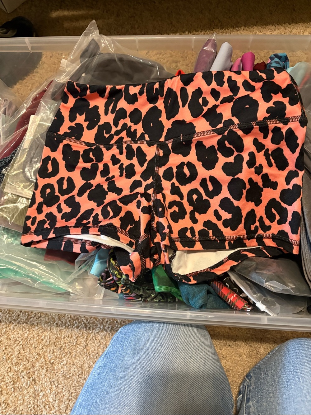 Fleo Coral Pink Leopard Print Athletic Shorts
